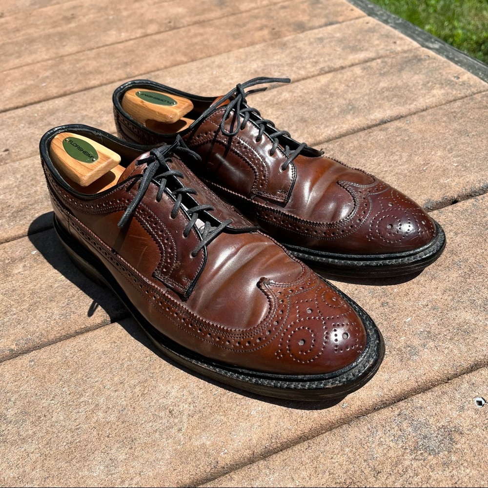 Bostonian Crown Windsor Shell Cordovan #8 Wingtip Burgundy 10C/9.5D USA Patina!